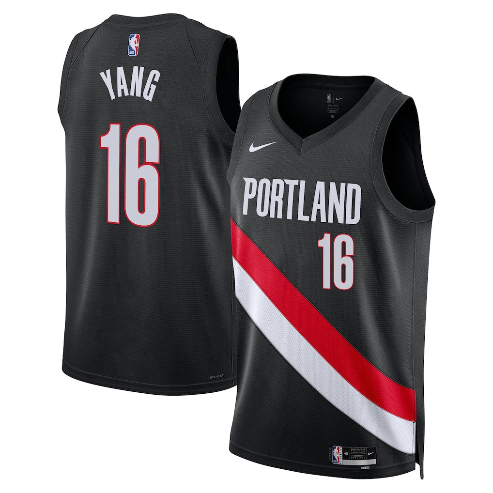 Yang Hansen Portland Trail Blazers Unisex Swingman Jersey - Icon Edition - Black product image 1, provided for visual