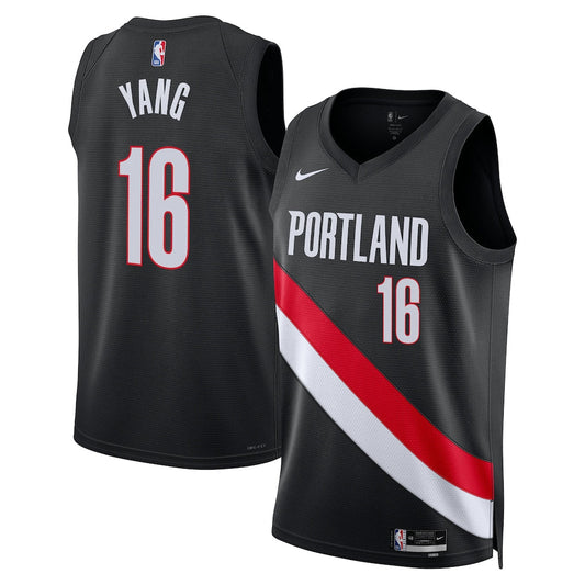 Yang Hansen Portland Trail Blazers Unisex Swingman Jersey - Icon Edition - Black product image 1, provided for visual