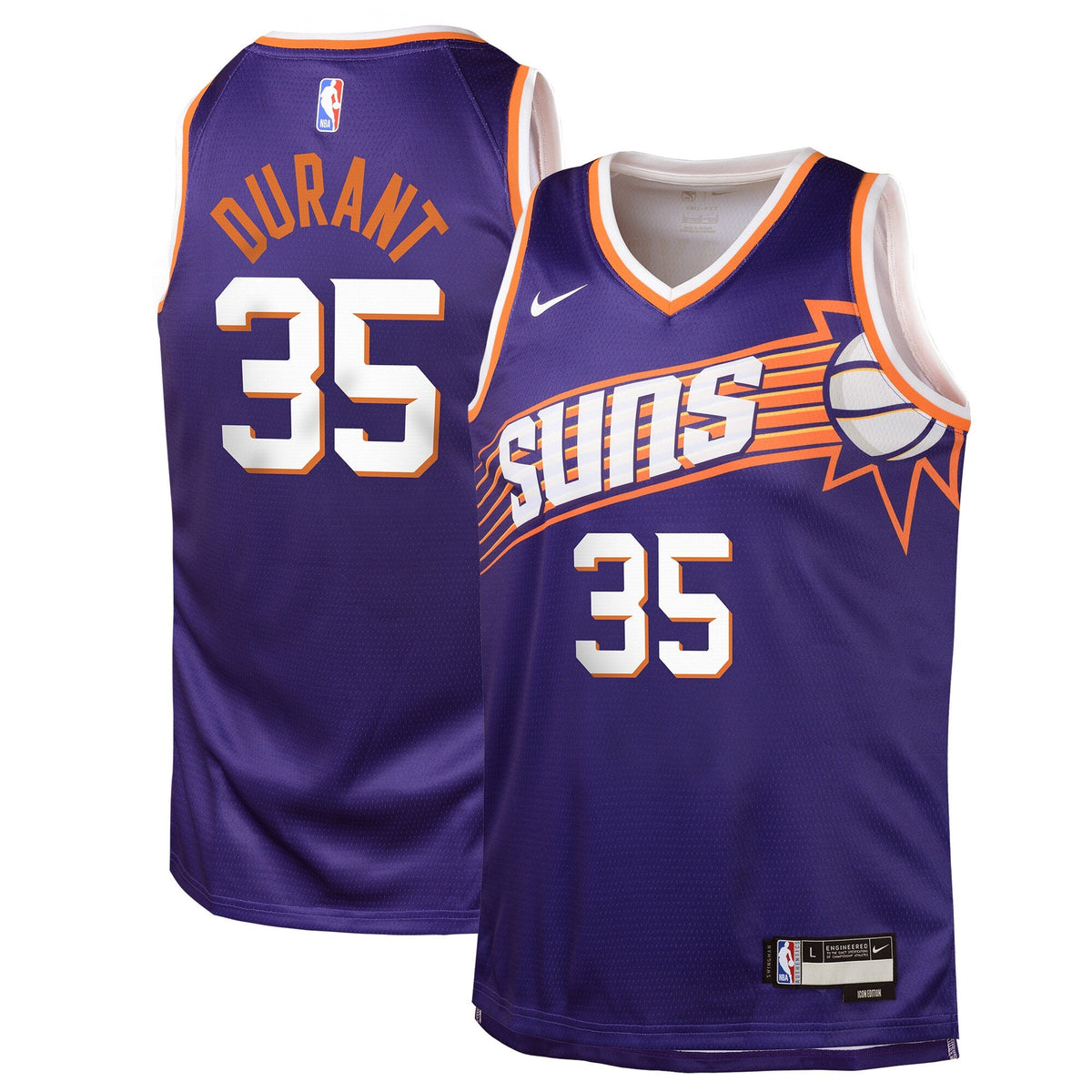 Kevin Durant Phoenix Suns Nike Purple Icon Edition Swingman Jersey product image 1, provided for visual reference and